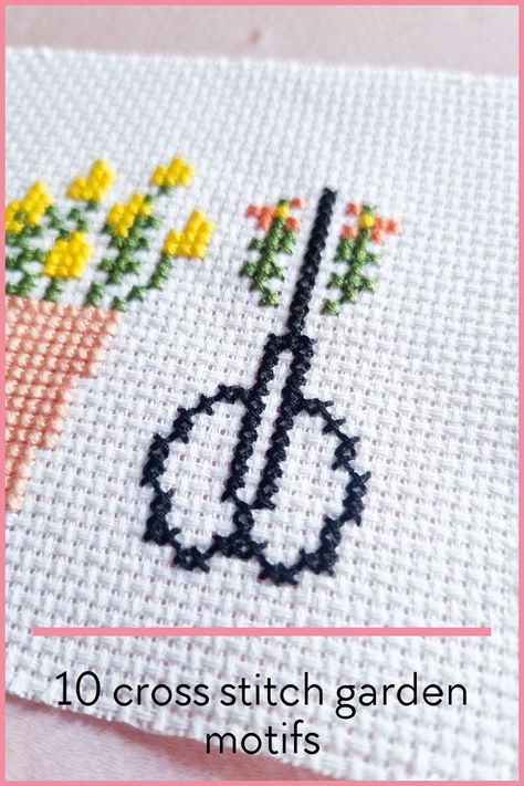 Watering Can Pattern, Cross Stitch Garden, Garden Cross Stitch, Garden Cross, Buttercup Flower, Free Chart, Cross Stitch Patterns Flowers, Embroidery Scissors, Free Cross Stitch