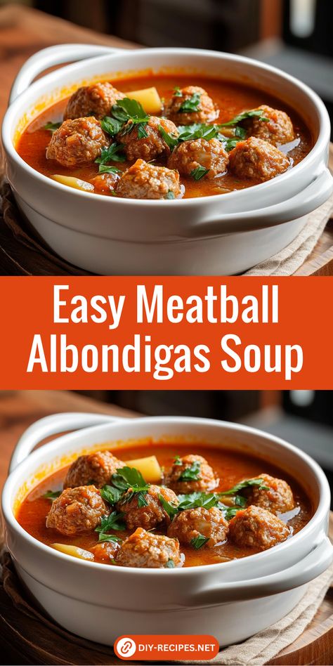 Try this easy meatball Albondigas Soup for a delicious and hearty meal! Made with ground beef, fresh veggies, and a savory broth. Beef Albondigas Soup, Meatball Recipes Soup, Albondigas Soup Recipe Easy, Meatball Soup Recipes Easy, Albondigas Soup Recipe Mexican Easy, Easy Albondigas Soup Recipe, Albondigas Soup Recipe Mexican Authentic, Turkey Albondigas Soup, Mexican Meatball Soup Albondigas