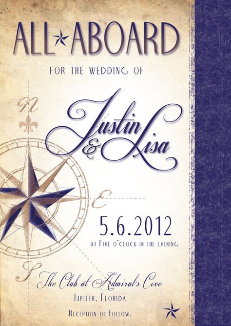 Seaman Wedding Theme, Cruise Invitation Ideas, Boat Wedding Invitations, Wedding Cruise Invitations, Sailor Wedding, Seaman Wedding Invitation, Wedding Invitation Sea Theme, Nautical Theme Invitation, Original Wedding Invitations