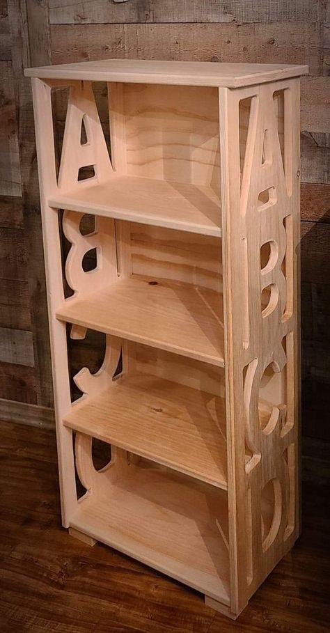 Book shelf , ABC book shelf, shelf, storage cabinet Abc Style, Neat Furniture, Outdoor Woodworking Plans, Childrens Bookcase, Rustic Bookshelf, Building Things, Children's Furniture, Wood Projects That Sell, Room Book