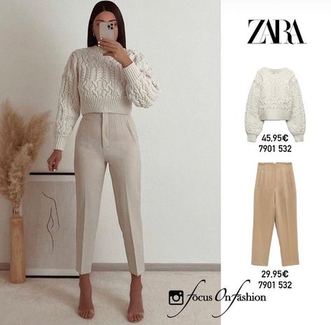 𝑭𝑶𝑪𝑼𝑺 𝑶𝑵 𝑭𝑨𝑺𝑯𝑰𝑶𝑵 on Instagram: "✨ ZARA" Bussines Casual Woman, Beige Hose, Casual Work Outfits Women, Outfit Zara, Classy Winter Outfits, Beige Outfit, Zara Outfit, Zara Fashion, Wardrobe Outfits