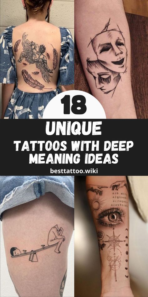 Discover 18 Deeply Meaningful Tattoo Ideas for 2024 – Symbols, Quotes, and Personal Stories Life Tattoos Meaningful, Unique Tattoos With Meaning, Deep Meaningful Tattoos, Meaningful Symbol Tattoos, Meaningful Tattoos For Men, Meaningful Tattoo Ideas, Deep Tattoo, Story Tattoo, Tattoo Catalog