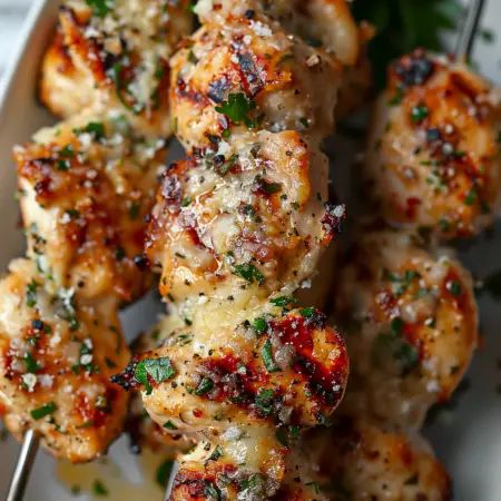 Chicken Skewers with Parmesan and Garlic Chicken Skewer Appetizer Recipes, Garlic Parmesan Chicken Skewers By 12 Tomatoes, Garlic And Parmesan Chicken Skewers, Garlic Parm Chicken Skewers Grill, Ranch Chicken Skewers, Chicken On Stick Skewers, Chicken Parm Skewers, Garlic Parm Skewers, Buffalo Chicken Skewers