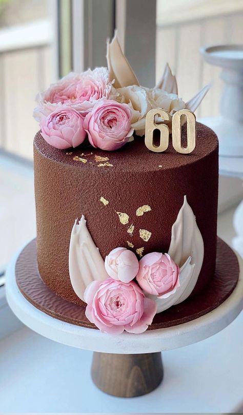 Cake For 60th Birthday, Cute Cake Ideas, Birthday Chocolate Cake, Celebration Chocolate, 60th Birthday Cake, Chocolate Birthday Cake, 60th Birthday Cakes, Cute Cake, Chocolate Cake Decoration