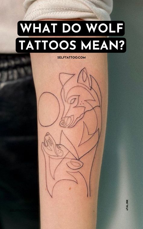 Wolve Tattoo Design, Triangle Wolf Tattoo, Wolves Family Tattoo, Two Wolf Tattoo Design, Meaning Of Wolf Tattoo, Wolf Tattoo Meaning For Women, Tattoo Ideas Wolf Women, Wolve Tattoo Woman, Womens Wolf Tattoo