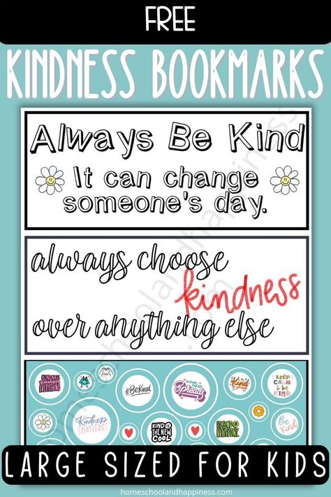 Free Printable Kindness Bookmarks for Kids Kindness Bookmarks, Kindness Worksheets, Bookmarks For Kids, Homeschool Freebies, Homeschool Crafts, Bookmark Craft, Coloring Bookmarks, Bookmarks Kids, Educational Activities For Kids