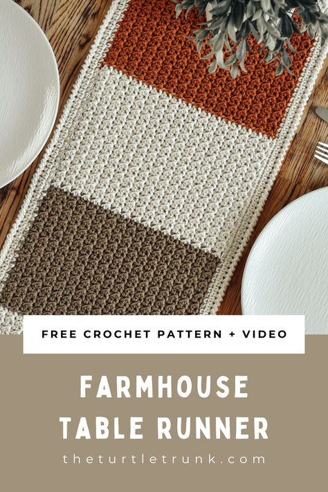 Photo shows a crochet table runner. Crochet Pattern For Table Runner, Knitted Table Runner Pattern, Fall Table Runner Crochet, Crochet Fall Placemats Free Pattern, Crocheted Table Runner, Free Crochet Pattern Table Runner, Diy Fall Table Runner, Crochet Table Runners Free Patterns, Crocheted Table Runners Free Patterns