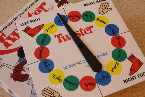 As I continue prepping for the new school year, I wanted to have a few new memory review games in my bag of tricks.  I'll be introducing the new memory work each week during community day, so I'm hoping this Twister review game will be a hit!  I was going for vestibular sensory input with this, as… Classical Conversations Review Games, Classical Conversations Essentials, Classical Conversations Foundations, Classical Homeschool, Work Review, Cc Cycle 3, Sensory Input, Classical Education, Classical Conversations