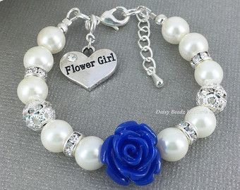 Camoflauge Wedding, Royal Blue Bracelet, Bridesmaid Presents, Royal Blue Flowers, Blue Wedding Jewelry, Flower Girl Jewelry, Flower Girl Bracelets, Royal Blue Wedding, Bracelet Flower