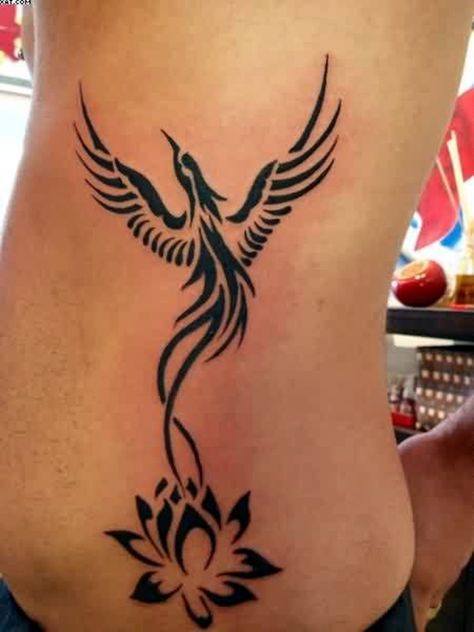 40 New Phoenix Tattoo Designs For 2016 - Bored Art                                                                                                                                                                                 More Tattoo On The Side, Tattoo Ideas Males, Phönix Tattoo, Cage Tattoos, Nurse Tattoo, Tattoo Line, Ribcage Tattoo, Phoenix Tattoo Design, Tattoo Trend