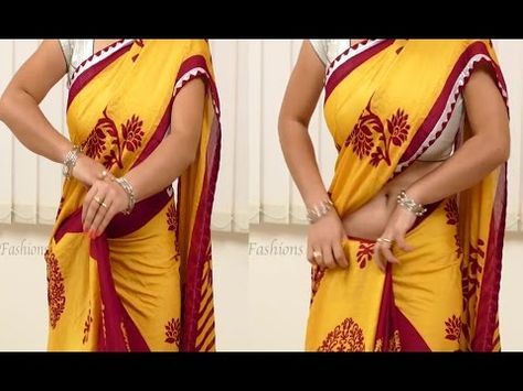 How To Wear Saree Perfectly Step By Step | DIY Saree Draping - YouTube How To Tie Indian Saree, How To Saree Draping, Wear Saree Step By Step, How To Tie Saree Perfectly, How To Wear Saree Tutorials, Sari Draping Styles, How To Wear A Sari, Pagan Clothes, Sari Draping