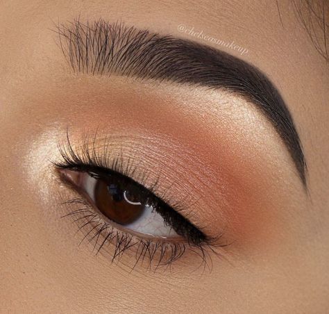 Fall Eyeshadow Looks, Eyeliner Lips, Makeup Ojos, Orange Eyeshadow, Eyebrows Eyelashes, Wedding Eye Makeup, Peach Makeup, Orange Makeup, Wedding Makeup For Brown Eyes