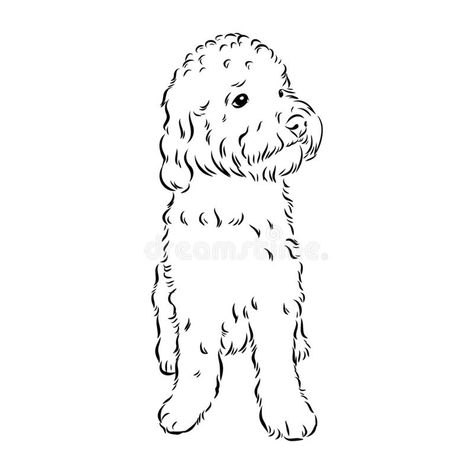 Puddle Tattoo Dog, Labradoodle Line Drawing, Animal Siluette, Labradoodle Drawing, Outline Procreate, Pet Embroidery, Dog Drawing Simple, Dog Outline, Dog Sketch