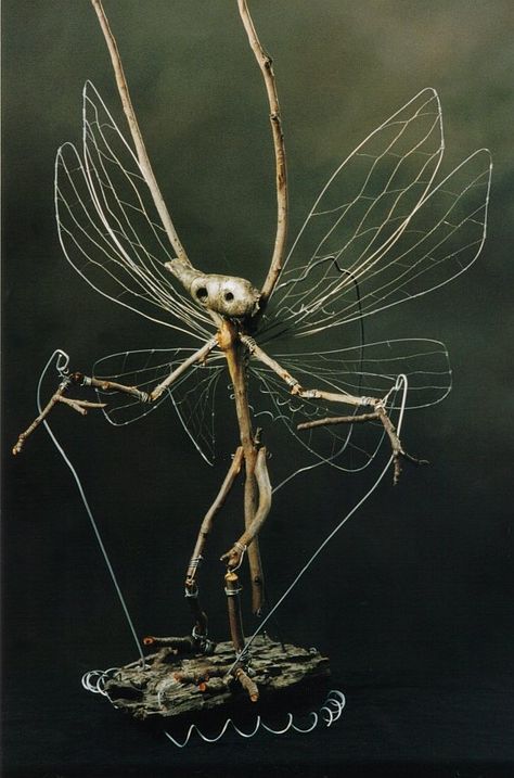 Winged Rod Puppet Faery 002 by elyobkram on DeviantArt Walking Spider Puppet, Fairy Puppet, Wire Armature Doll, Marionette Strings, Rod Puppet Mechanism, Rod Puppet, Gum Tree, Wire Sculpture, Wow Art