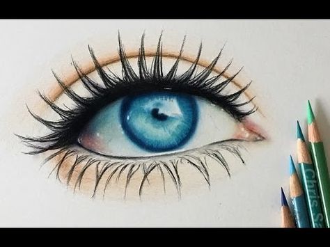 Tutorial | How to draw, color realistic eyes with colored pencils - step by step | Emmy Kalia - YouTube Draw Color, Realistic Eyes, Realistic Eye Drawing, Pencil Drawing Tutorials, Eye Drawing Tutorials, Cool Pencil Drawings, Realistic Eye, Drawing Faces, Lips Drawing