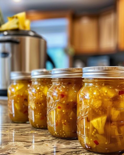 Fruit Relish Recipes, Canned Sauce Recipes, Jelly Recipes For Canning, Canning Sauces, Cooktop Cove, Canning Jam Recipes, Canning Fruit, Pineapple Jam, Home Canning Recipes