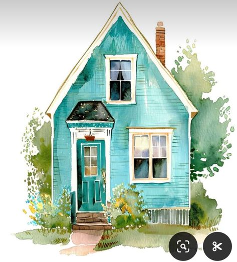 Watercolour Cottage, House Illustration Art, House Watercolor, Watercolor Home, Watercolor House Painting, Whimsical Art Paintings, Watercolor Art Landscape, Watercolor Paintings Nature, Building Painting