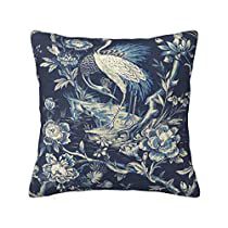 Check this out! Throw Pillow Cover Pattern, Blue Crane, Chinoiserie Pillow Covers, Car Living Room, Chinoiserie Pillow, Car Living, Pillow Covers Pattern, Bird Throw Pillow, Sofa Living