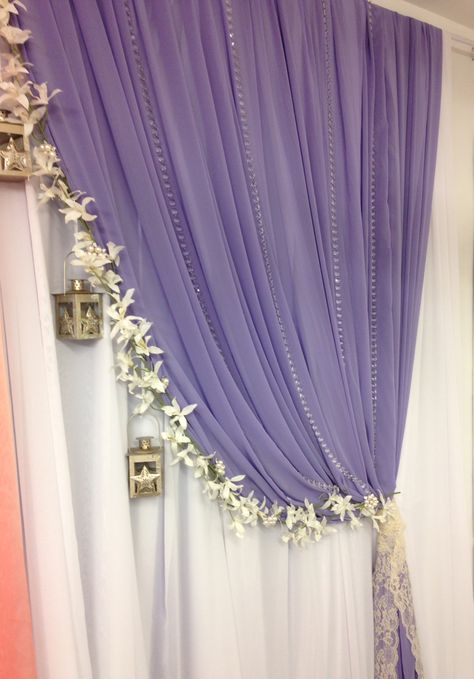 White Theme Decorations, Magic Theme, Prom Themes, Purple Wisteria, Purple Prom, Cake Table Decorations, Flower Garlands, Cake Table, Hanging Lanterns