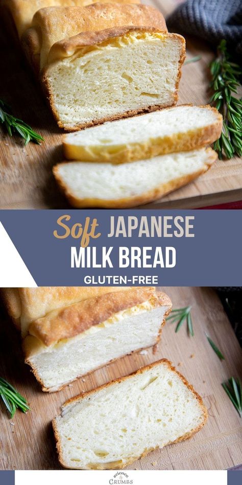 The most delicious gluten free Japanese milk bread recipe. This bread recipe is moist, fluffy, and tender. Are you looking for milk flavor bread? Try out this bread recipe and let us know what you think of our Japanese milk bread! Gluten Free Japanese Milk Bread, Japanese Milk Bread Recipe, Milk Bread Recipe, Japanese Milk Bread, Pain Sans Gluten, Pan Sin Gluten, Bread Soft, Gluten Free Recipes Bread, Milk Bread