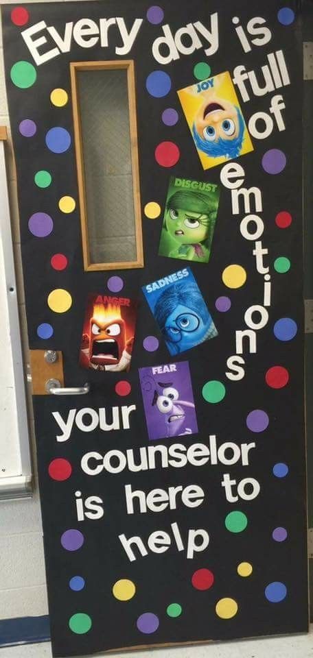 Counseling Office Inspiration, School Counselor Office Door Decor, Guidance Counseling Room Decoration, Social Worker Door Decorations, Therapist Door Decorations, Guidance Office Ideas, Elementary Counseling Office Decor, Social Worker Classroom Decor, Counselors Office Decorating Ideas