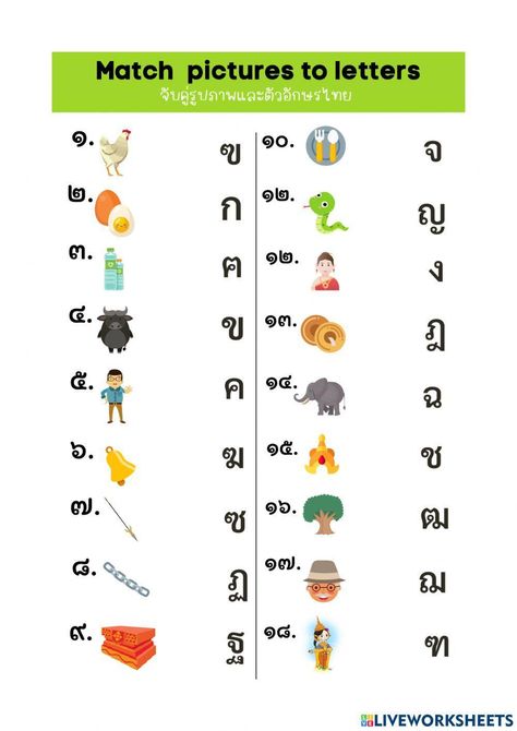 Thai Alphabet Thailand Alphabet Letters A To Z, Thai Alphabet Letters, Thai Letters, Thai Alphabet Worksheet, Thai Alphabet, Learn Thai, Thai Language, Number Activities, Alphabet Worksheets