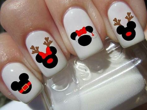 Minnie Nails, Mouse Nail Art, Disney Halloween Nails, Frozen Nails, Disney Christmas Nails, Mickey Nails, Mauve Nails, Cute Christmas Nails, Christmas Gel Nails