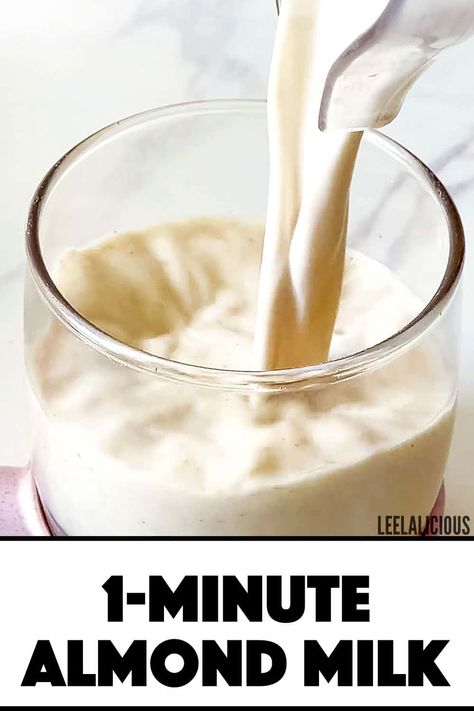 How to make Almond Milk from Almond Butter (1 Minute, No Straining) Almond Butter Almond Milk, Almond Milk Recipes With Almond Butter, Almond Milk Butter, How To Make Almond Milk, Make Almond Butter, Strawberry Almond Milk, Homemade Nut Milk, Homemade Almond Butter, Almond Butter Recipes