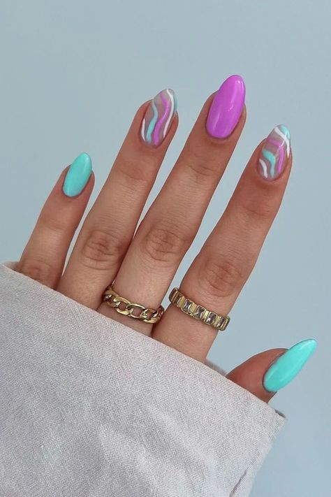 2023 Summer Nail Trends: What You Need to Know 2023 | Summer Nails Coffin Nails For Summer 2023, Marbled Nails, Nails For Summer, Summer Gel Nails, Nail Color Trends, Trendy Nail Art Designs, Colorful Nails, Simple Gel Nails, Summery Nails