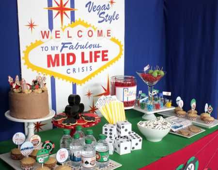 Party Ideas  Mid Life Crisis 40th Birthday Party Themes, Vegas Theme Party, Casino Birthday, Vegas Birthday, Las Vegas Party, Vegas Theme, Midlife Crisis, Vegas Party, Casino Night Party