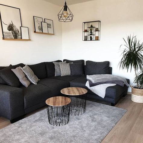 Design Living Room Modern, Black Living Room Decor, Apartment Decorating Living, Decor Ideas Bedroom, Living Room Decor Gray, Apartment Living Room Design, Black Living Room, Living Room Sofa Design, Small Living Room Decor