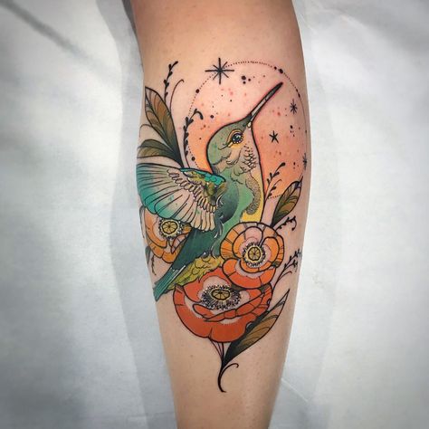 Neotrad Hummingbird, Sun Hummingbird Tattoo, Native Hummingbird Tattoo, Vintage Hummingbird Tattoo, Large Hummingbird Tattoo, Hummingbird Tattoo Neo Traditional, Neotraditional Hummingbird Tattoo, Traditional Tattoos Hummingbird, Hummingbird Tattoo Color