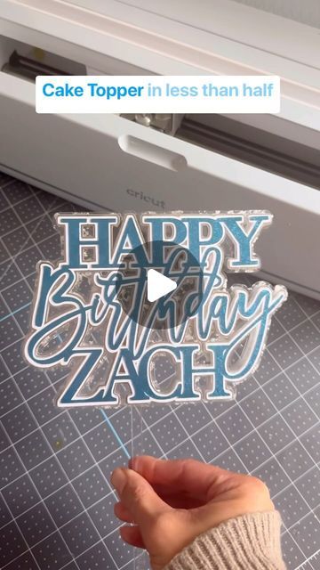 Happy Birthday Topper Cricut, Cricut Projects Cake Toppers, Diy 3d Cake Topper, Circuit Cake Toppers, Cricut Cake Topper Tutorial, Cake Topper Cricut Diy, Cricut Cake Toppers, Happy Birthday Cake Topper Cricut, Happy Birthday Cake Topper Printable