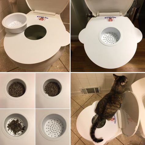 Get Rid Of the Litter Box before Christmas! #cat #toilet #bathroom #litterboxes #small #tinyhouseplans #catlitterandhousetraining #catlitter #catlitterandhousebreaking Litter Box In Small Bathroom, Kitty Liter Containers, Cat Toilet Ideas, Cat Things For Home, Cat Litter Box Ideas, Cat Liter, Litter Box Ideas, Cat Bathroom, Cat Toilet Training