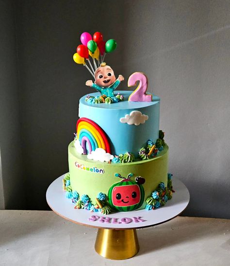 Cocomelon, a cute theme loved by all parents fro their small children. A neat whipped cream cake made with fondant toppers.. Order your next cake from @pinkfrost_patisserie #cocomeloncake #cocomelonthemecake #kidscake #cakeforkids #noidabakery #noidahomebaker #noida #noidabaker #customisedcakesinnoida #designercakesingreaternoida #designercakesinnoida Coconelon Girl Cake, Melon Cake, Cute Themes, Fondant Toppers, Cream Cake, Melon, Kids Cake, Whipped Cream, Themed Cakes