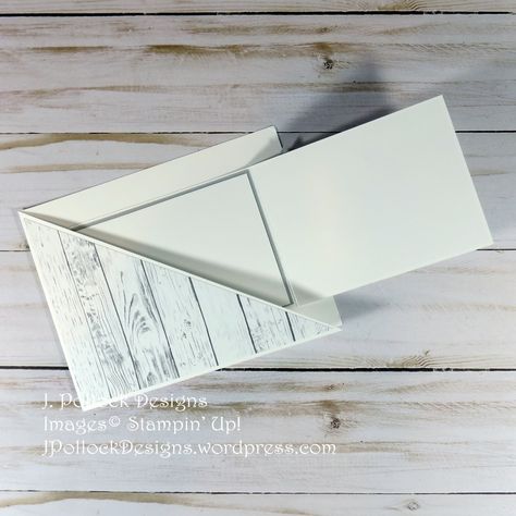 Diagonal Joy Fold Card | J. Pollock Designs Diagonal Joy Fold Card, Susan Campfield, Joy Fold Card, Project Alpha, Fun Folds, Designer Series Paper, Fun Fold Cards, Folded Cards, Stampin Up