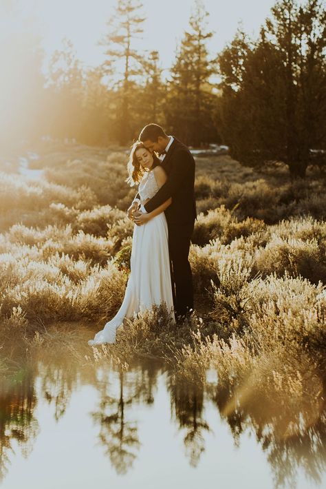 It’s times like these where it’s just the newlyweds spending time together on such a special day that make these intimate moments so incredible to capture. Click through to see these beautiful elopement moments in Big Bear, CA! #elopementideas #elopementdress #elopementphotography #elopementinspiration Big Bear Wedding, Blossom Photoshoot, Big Bear Mountain, Editing Presets, Big Bear California, Prewedding Photo, Lake Elopement, Mountains Beautiful, Events Place