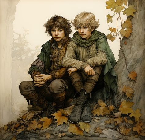 [ Merry i Pippin ] Merry And Pippin, Lotr Cast, Hobbit Art, Tolkien Books, Elijah Wood, Arthur Rackham, Hobbit Hole, Middle Earth, Roman Empire