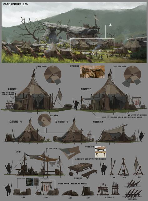 Ancient Concept Art, Camping Concept Art, Adventurer Concept Art, Camp Concept Art, Camp Background, Concept Art Landscape, Environment Projects, Creature Fantasy, Props Concept