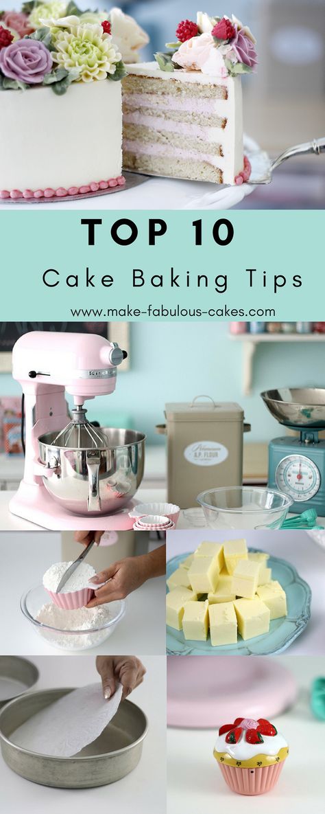 Top 10 Cake Baking Tips Cupcake Cookies Decorated, Cake Baking Tips, Decorating For Beginners, Baking For Beginners, 10 Cake, Cakes To Make, Cake Decorating For Beginners, Creative Cake Decorating, Easy Cake Decorating