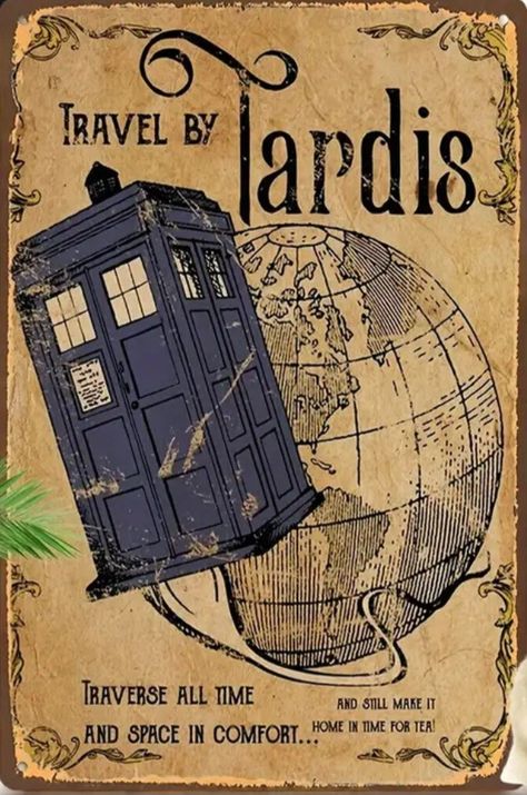 Doctor Who Poster, Doctor Who Wallpaper, Vintage Style Poster, The Tardis, Doctor Who Art, Doctor Who Tardis, Wibbly Wobbly Timey Wimey Stuff, Torchwood, Time And Space