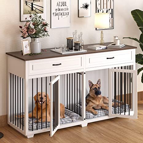 Xxl Dog Crate, Large Dog Crate Furniture, Dog Crate End Table, Double Dog Crate, Furniture Style Dog Crate, Wood Dog Crate, Crate End Tables, Heavy Duty Dog Crate, Wooden Dog Kennels