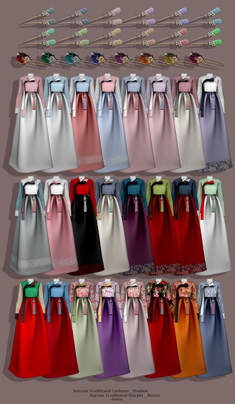 [RIMINGS] Korean Traditional Costume _Hanbok & Binyeo | Patreon Korean Costume, Korean Traditional, Traditional Costume, Dress Hats, Sims 4, Quick Saves