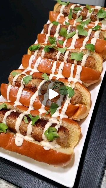 Cedreka Johnson on Instagram: "Ok the game is over!! Now about these Seafood Sausage Dogs 😋 Shoutout to @bleukitchen for the inspiration 🙌🏾

@hexclad #seafood #sausage #sausagedog #superbowl #gametime #salmon #shrimp #scallops #lobster #ceddieskitchen #seasonedwithlove @walmart" Seafood Sausage Recipe, Usher Yeah, Seafood Sausage, Seafood Appetizers Easy, Game Night Food, Sandwhich Recipes, Kfc Recipe, Shrimp Sausage, Shrimp Scallops