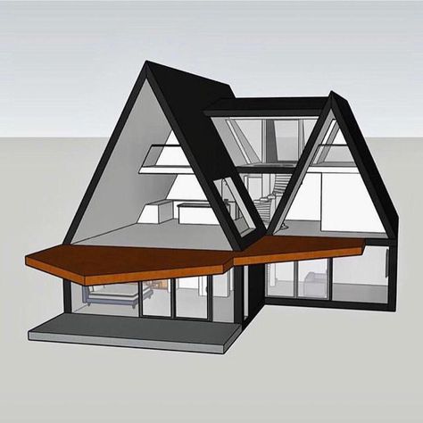 Triangle House, A Frame Cabins, A Frame House Plans, A Frame Cabin, A Frame House, Tiny House Cabin, Modern Cabin, Room Planning, Tiny House Design