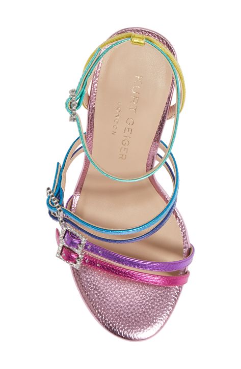 Rainbow Heels, Stiletto Sandals, Blue Sandals, Colored Leather, Kurt Geiger, Heeled Sandals, Strappy Sandals, Strap Heels, Womens Flip Flop