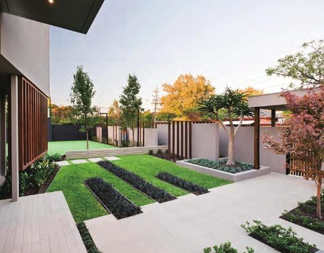 ISSUU - The Best Villa Garden Landscape by HI-DESIGN INTERNATIONAL PUBLISHING (HK) CO., LTD. Modern Front Yard, Front Garden Design, Minimalist Garden, Desain Lanskap, Front Yard Design, Front Yard Garden Design, Modern Landscape Design, Modern Garden Design, Minimalist Landscape