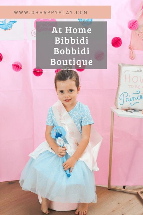 Treat your little Princess to a make-over in your very own Disney inspired Bibbidi Bobbidi Boutique with these fun tips. Bippity Boppity Boutique, Makeover Party, Bibbidi Bobbidi Boutique, Princess Makeover, Prince Costume, Princess Theme Birthday Party, Princess Decorations, Disney Princess Makeover, Princess Dress Up