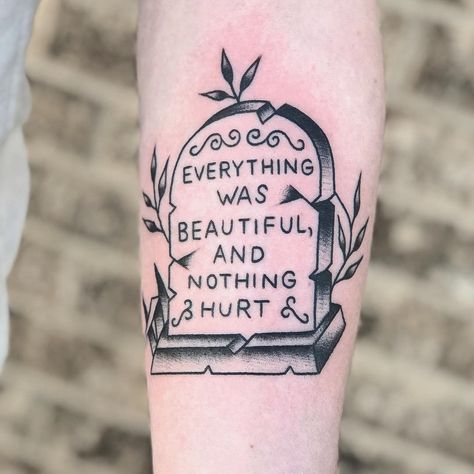 Benny on Instagram: “Had a lot of fun making this Kurt Vonnegut inspired tattoo for Bruce. Thanks man. DM to set something up. #alliancetattoo…” Ray Bradbury Tattoo, Kurt Vonnegut Tattoo, Typography Tattoo, Literary Tattoos, Sleeve Ideas, Kurt Vonnegut, Leg Tattoo, Sleeves Ideas, Elegant Tattoos