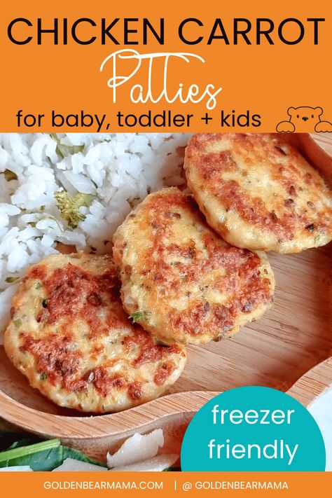 Ground Chicken Baby Food Recipes, Ground Beef For Baby, Ground Chicken Toddler Recipes, Chicken For Toddlers, Homemade Chicken Patties, Toddler Chicken Recipes, Meat For Babies, Daycare Recipes, Chicken Patty Recipes